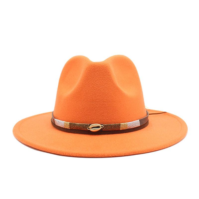Spring Simple Casual Warm Woolen Top Hat Versatile British Belt Jazz Hat Men'S Hat