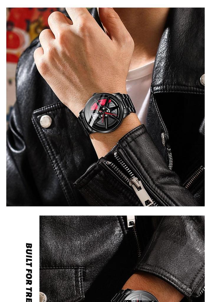 SVJ GT500 Men's 3D Skeleton Dial Wheel Watch