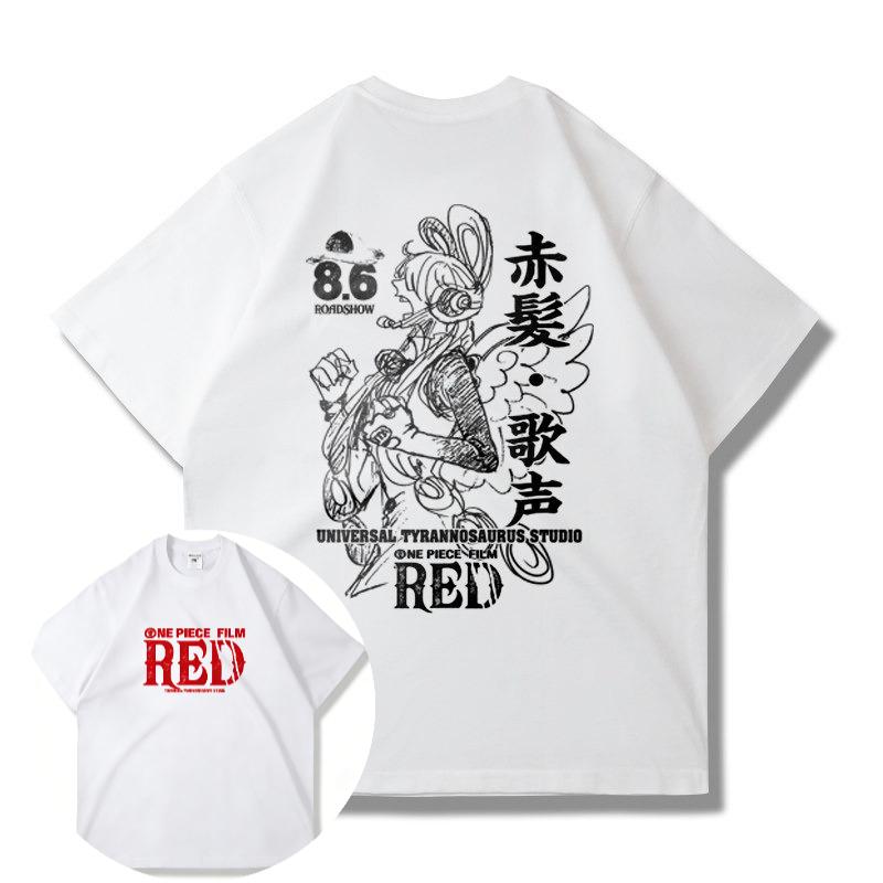

Аниме One Piece RED Рыжеволосая Девушка Кинотеатральная Версия Футболка с коротким рукавом для мужчин и женщин Прочная Свободная Хлопок 4XL