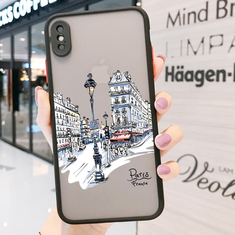 Reisen Weltreise Straßenmalerei Handyhülle Für iPhone 15 14 13 11 12 Pro Max 7 8 PLUS SE2 X XS XR Harte Matte Rückabdeckung