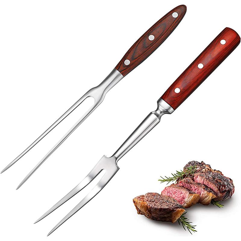 Stainless Steel Carving Meat Forks, Serving Fork for Grill BBQ Cooking, Kitchen Outdoor Tool