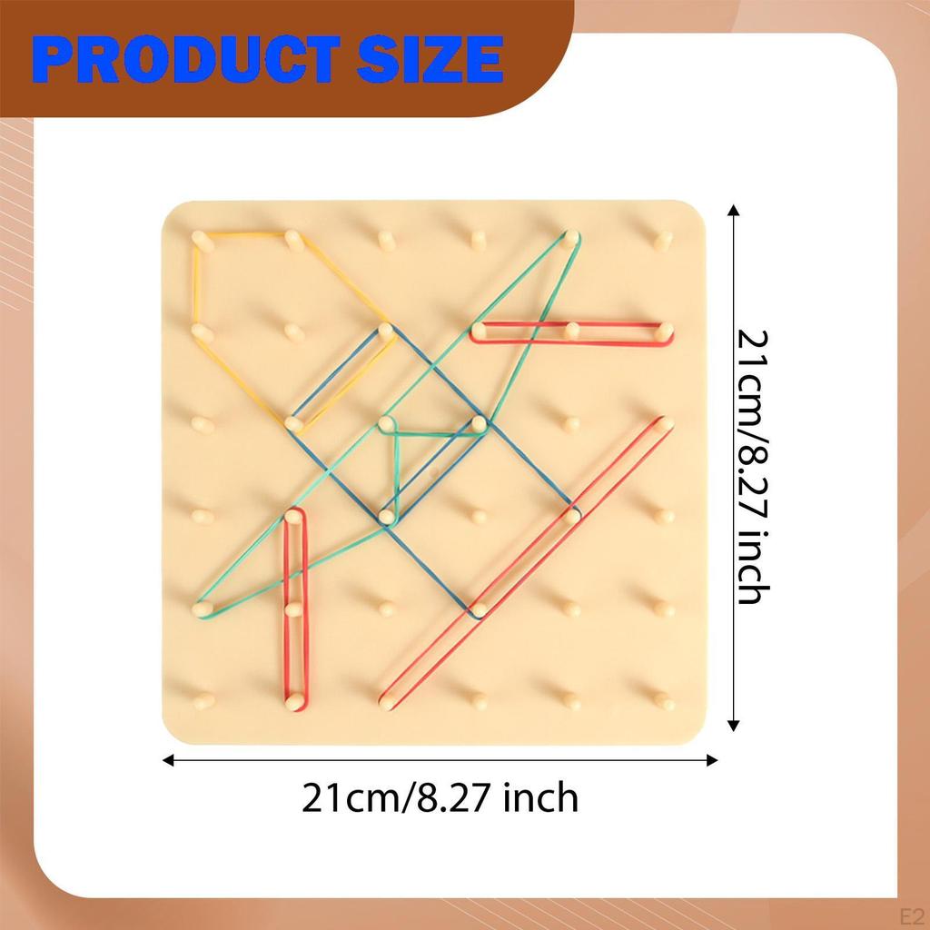 Double Sided Geoboard Wood Geometry Manipulatives Early Development Toy Classroom Pegboard Math