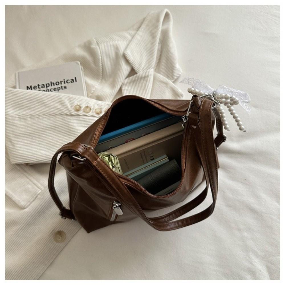 Casual Butterfly Knot Women's Backpack Lightweight Solid Color Tote Bag Soft Pu Crossbody Bag