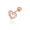 14k Mini Kolczyk Okrągłe Serce z Cyrkoniami R2rri4009