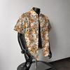 Summer Chrysanthemum Full Print Short-Sleeved Shirt Men'S Trendy Brand Loose Casual Thin Drape Hawaiian Beach Flower Shirt Men