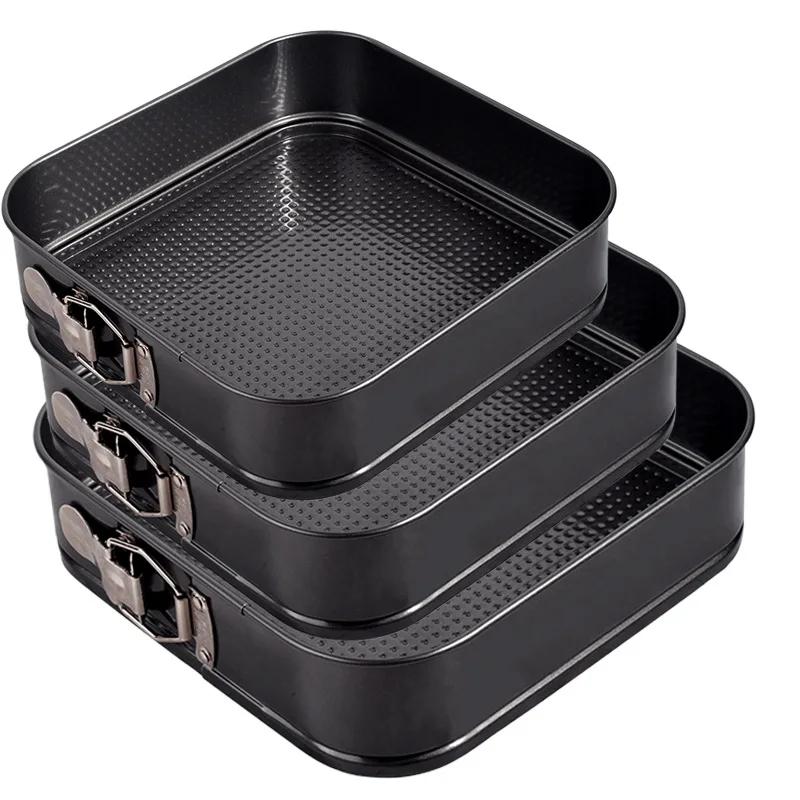 18-26cm Square Shape Cake Tins Mold Non Stick Baking Bake Trays Pan Kitchen Dining Bar Bread Loaf Pate Toast Cakes Movable Pan