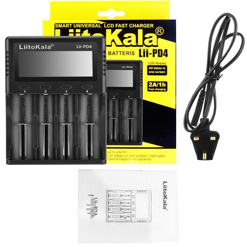 Dual-Slot Charger for 18650/26650 Lithium, AA/AAA Ni-MH, & 3.2V LiFePO4 Batteries