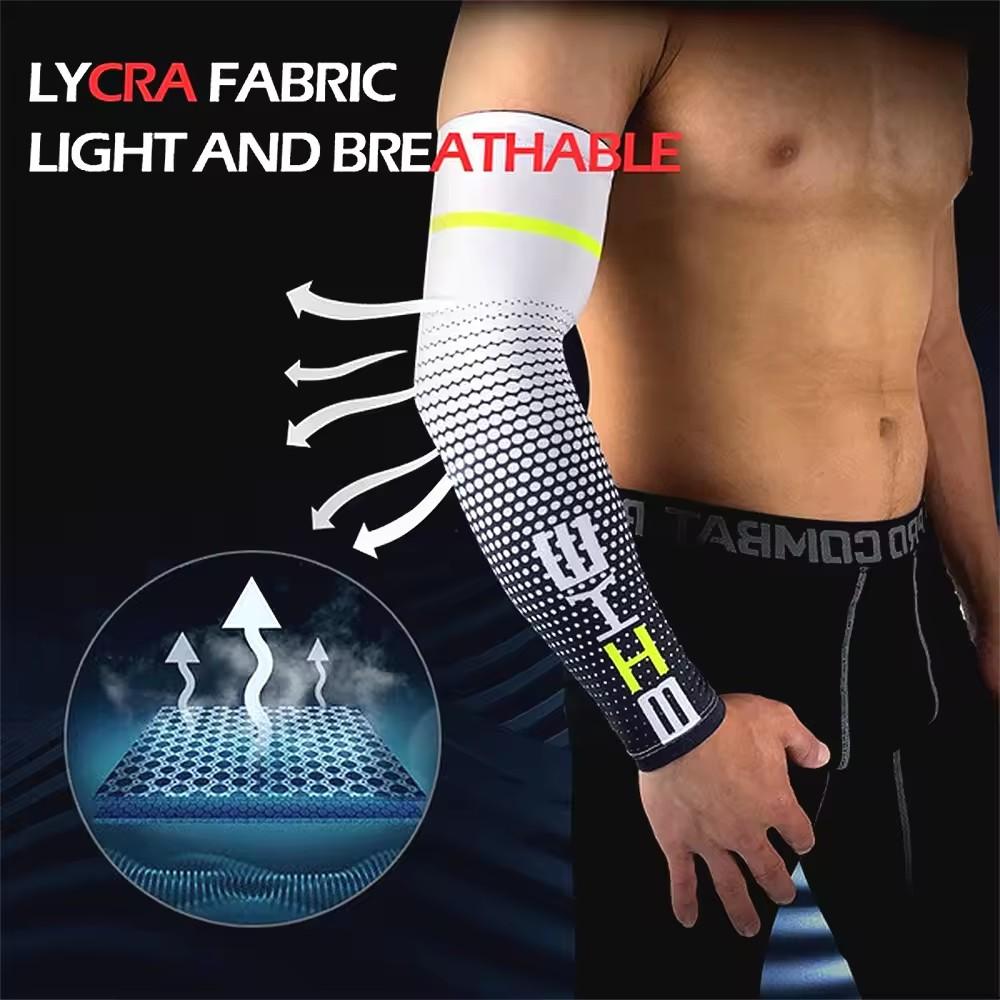 1 Pair Unisex Cycling Running Sports Sleeve Arm Cooling Sleeves UV Sun Protection Cuff Cover Protective Elastic Arm Sleeves