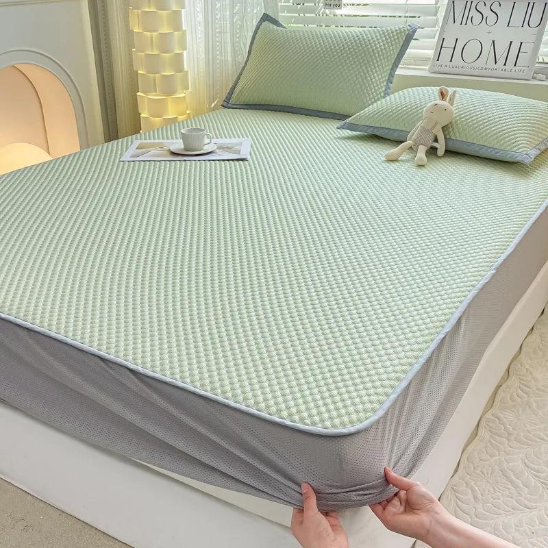 Summer Latex Summer Mat Kit Cooling Feel Bed Pad and Pillowcase Cold Sleeping Bed Mat for Summer Breathable Folding Cool Mat