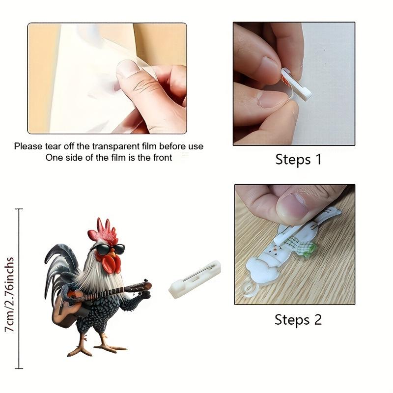 

Acrylic Guitar Chicken Breast Car Pendant Pin Standard