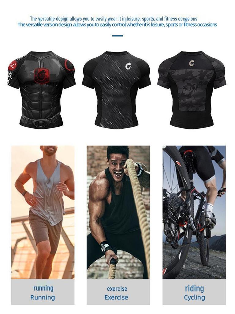 Men's Quick-Dry Breathable Running Print T-Shirt