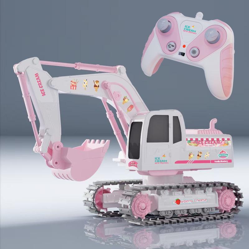 Non-Toxic Rc Excavator For Children Christmas Gifts Remote Control Digger Construction Truck 2.4G 1/24 Engineering Vehicle Electric Toy For Ki
