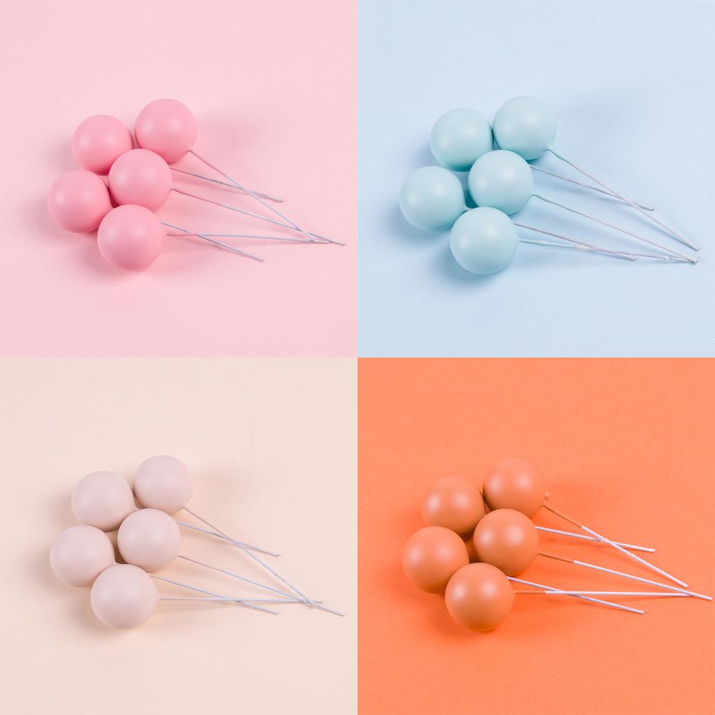20pcs 2-3.5cm Gold Ball Cake Topper DIY Cake Decoration For Wedding Birthday Party Baby Shower Foam Ball Cupcake Flags Decor