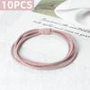 10pcs Simple Multi Loop Hair Bands Women Basic Solid Color Rubber Band Hair Accessories Headband Holder Scrunchies Gift for Girl