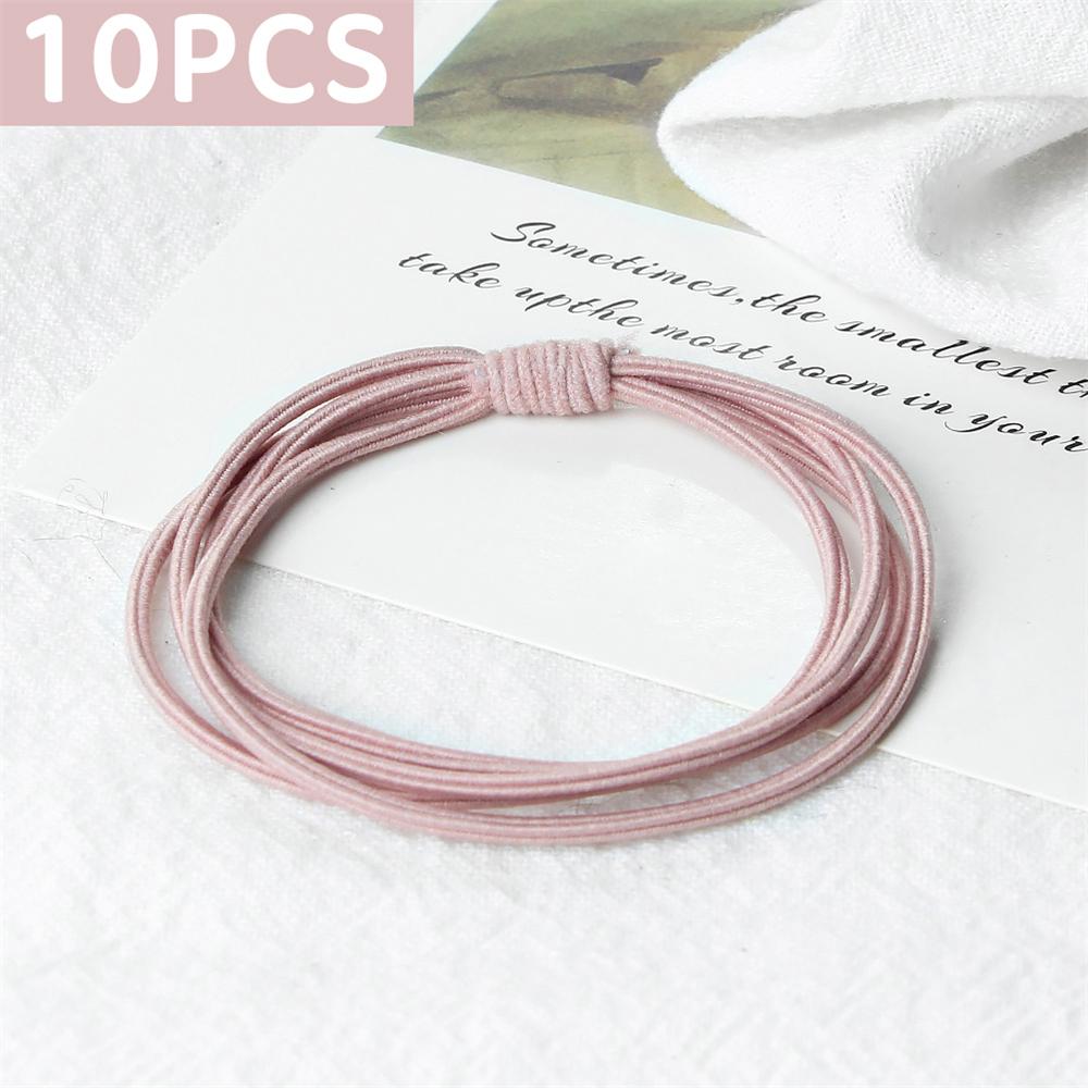 10pcs Simple Multi Loop Hair Bands Women Basic Solid Color Rubber Band Hair Accessories Headband Holder Scrunchies Gift for Girl