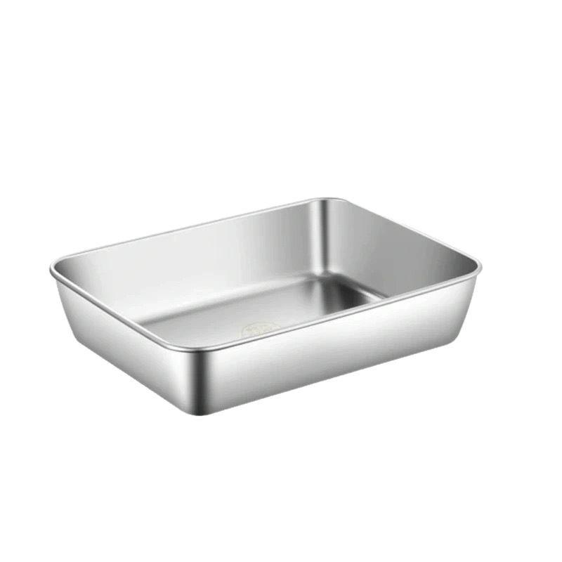 Edelstahl-Aufbewahrungsbox mikrowellengeeignete quadratische Platte mit Deckel verdickte Kühlschrank-Fruchtaufbewahrungsbox sub