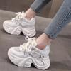 10cm Chunky Lace-up Sneakers Women's Autumn New Breathable Casual Walking Shoes Mixed Color Fashion Women Sport Shoes Zapatillas