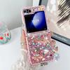 Luxury Glitter Phone Case For Samsung Galaxy Z Flip 7 6 5 4 3 Flip7 Flip6 Flip5 5G Cute Bling Crystal Stone Wrist Strap Cover