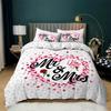 Love Heart Soft Duvet Cover Set Microfiber Bear Warm Comforter Cover Soft Romantic Beding Sets Valentine's Day For Young Girls Women Rom Decor