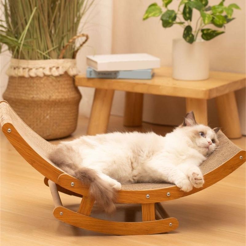 Cats Scratching Rocking Chair Claw Grinding Corrugated Scratcher Wear Resistant Cats Grinding Protecting Claw Lounger