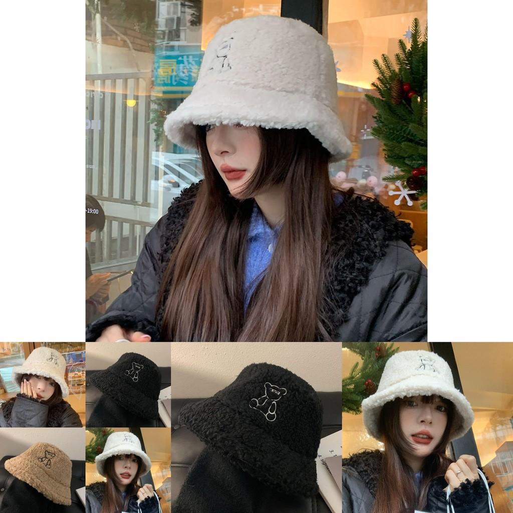 Stylish Winter Bear Hat For Women Thick Soft Lamb Wool Ear Protector