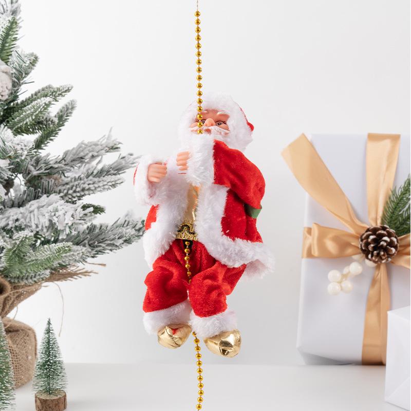 Electric Climbing Ladder Santa Claus Toy for Kids' Christmas Decoration