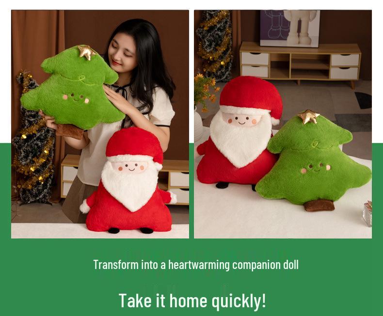 Santa Claus and Snowman Plush Pillow Toy - Cute Reindeer Doll Gift for Boys and Girls