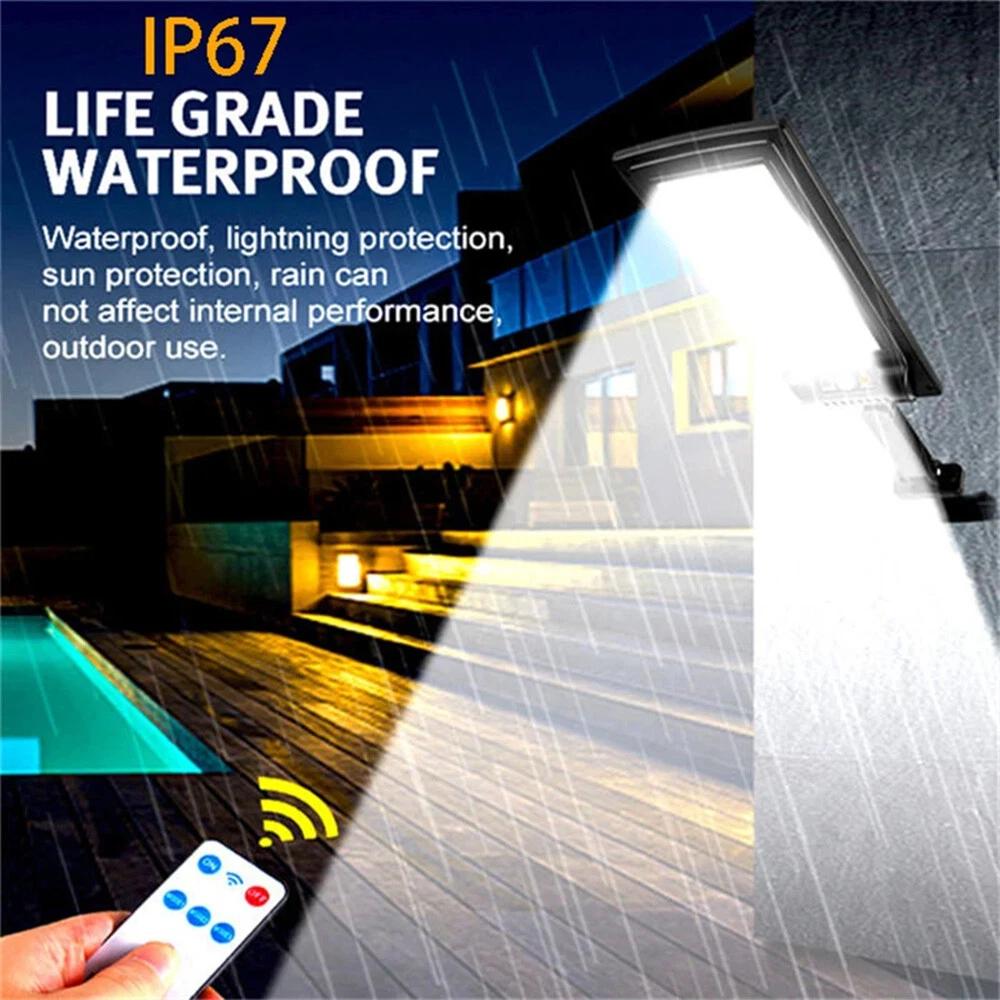 Solar Light Commercial LED Outdoor Dusk To Dawn Solar Street Light Road Area Lamp Waterproof Garden Terrace Garage Door