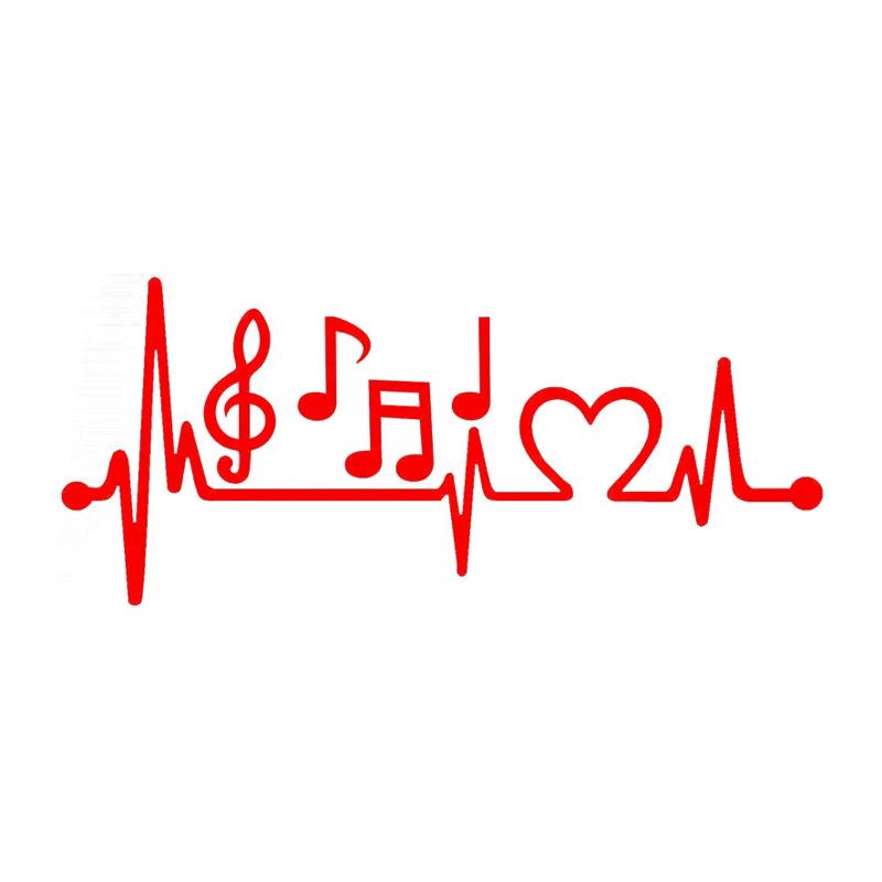 Auto Stickers Muzieknoten Hartslag Decals Motor Decoratie Accessoires Waterdichte Zonnebrand Cover Krassen PVC,30CM 25cm