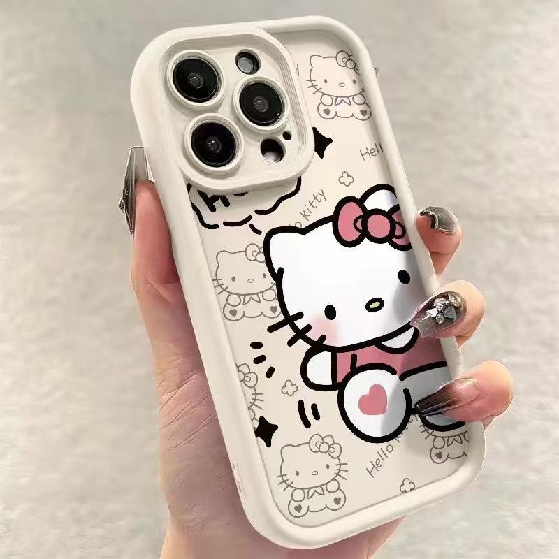 The new KT cat is suitable for iPhone13/14/17ProMax mobile phone case 15pro Apple 12 cute 11E Japan and Korea
