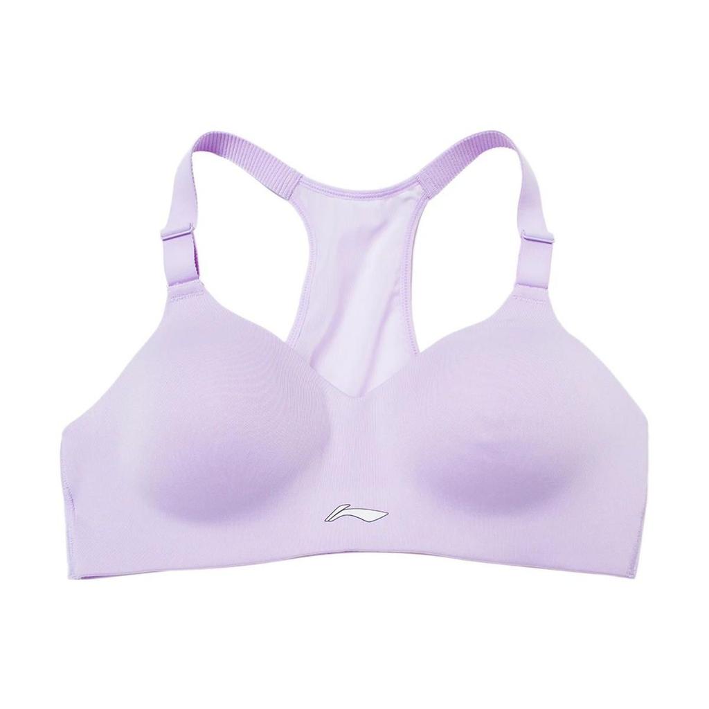Li Ning Solid Color Casual Printed High Support Tight Sports Vest Women Tops Lilac AUBR082-5