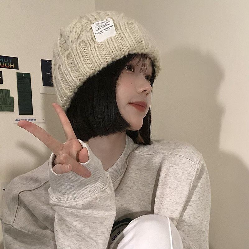 Solid Color Balaclava Hat Women's Winter Ear Protection and Cold Protection Wool Hat Thickened Warm Knitted Hat