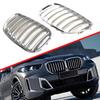 1 Pair Silver Anti-scratch ABS Car Front Hood Grill OEM 51137113733 51137113734 Front Upper Grilles Fit for BMW X5 E53 04-06