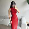 Summer New Style Split High Waist Slim Sexy Sleeveless Long Women's Dress D1993376