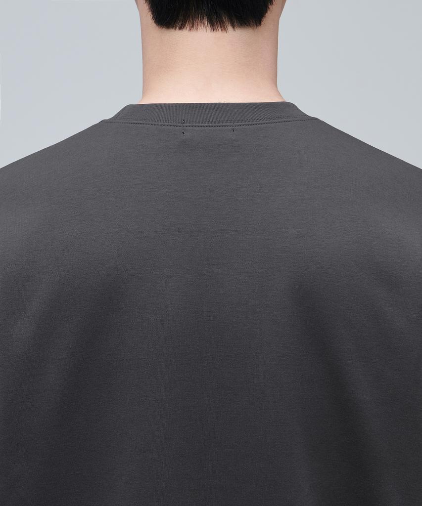 MUSINSA STANDARD Flat Terry Oversized String Sweatshirt [Gunmetal]
