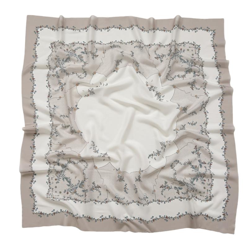 48Colors Malaysia Tudung Bawal Flower Print Hijab Laser Cut Edge Headscarf Premium Cotton Voile Soft Fashion Muslim Square Scarf