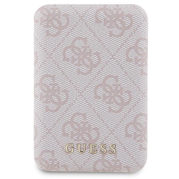 Set Guess Gubpm5P15S4Gemgp Iphone15 6.1 Hardcase + Powerbank 5000Mah Magsafe Różowy/Pink 4G Metal Logo