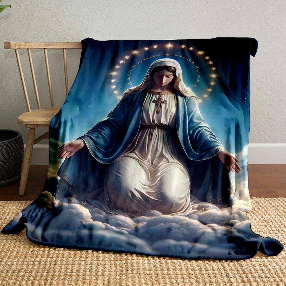 

Our Lady of Grace Cloud Starry Throw Blanket Printed Blanket for Living Room Bed Couch lunch break Soft Cozy Blanket for Friend s festival Gift 80cm x 120cm