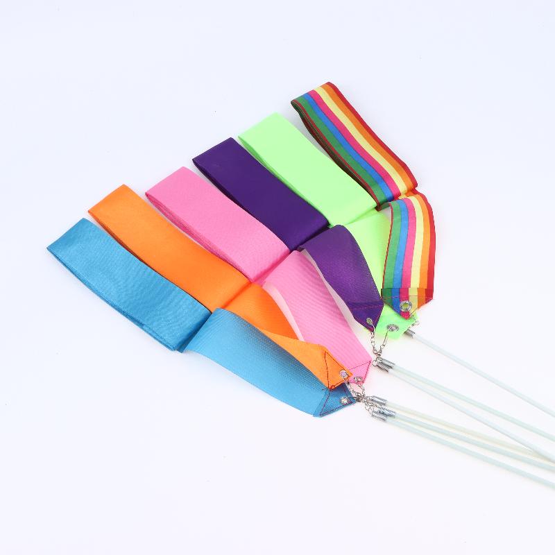 4M Artistic Gymnastics Ribbon With Rod Colorful Children Dance Ribbon Toys Outdoor Sports Toys Performance Props Kids Gifts