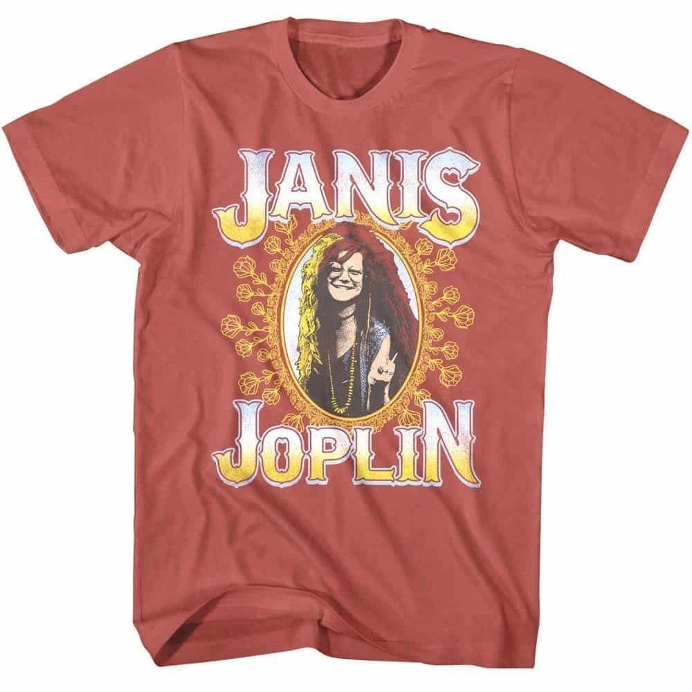Janis Joplin Earth Flowers Men s T Shirt S