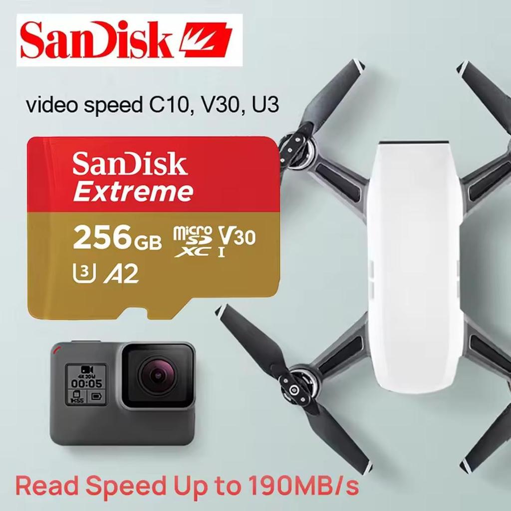 SanDisk Extreme Micro SD Card 128GB 256GB microSD TF Card Memory Cards U3 4K V30 A2 Class 10 UHS-1 Flash Card 32GB 64GB 512GB For Phone Camera GoPro