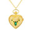 Sparkling Heart Antique Gold Pocket Watch: Roman Dial Analog Pocket Watch Retro Pendant Watch Chain Necklace - Perfect Gift for Birthdays,