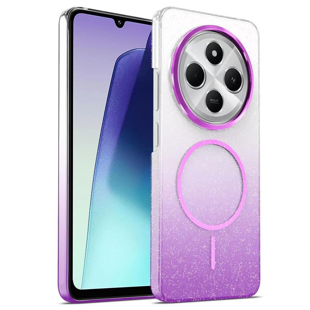 Case For Redmi 14C 4G shiny transparent strong magnetic shockproof cover For Redmi Note 14 Pro Plus 4G 5G Magsafe charging case