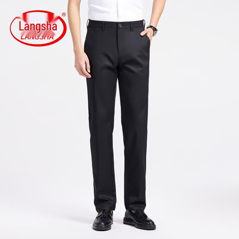 Мужские брюки LangSha в стиле business casual прямого кроя 31 чёрный
