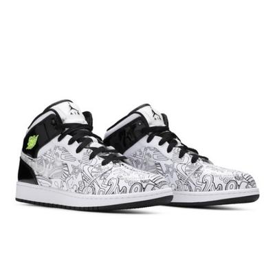 Air 1 Mid SE GS DIY Negro Blanco Zapatillas Retro DC4099-100