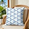 Blue And White Geometric Pillow Case Double-Sided Plush Sofa Cushion Covers Organic Breathable Invisible Zipper