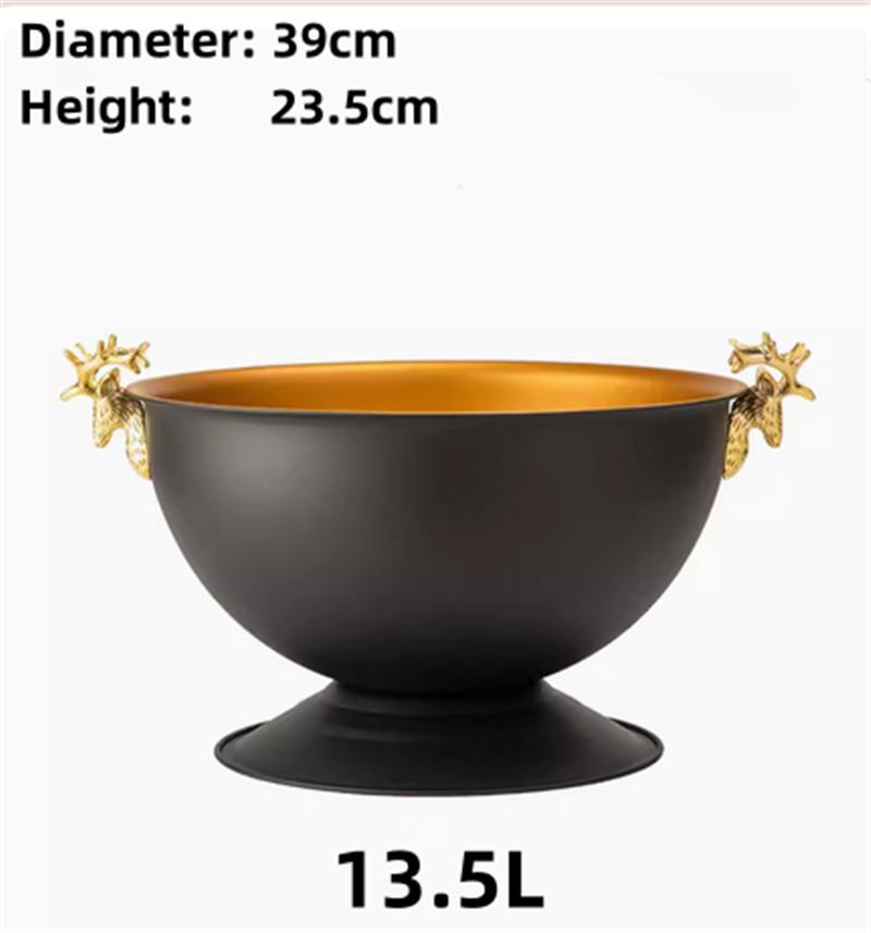 304 stainless steel Deer Head ear GOLD SILVER big ICE BUCKET BOWL CHAMPAGNE Large champagne bar bucket beer bucket basin
