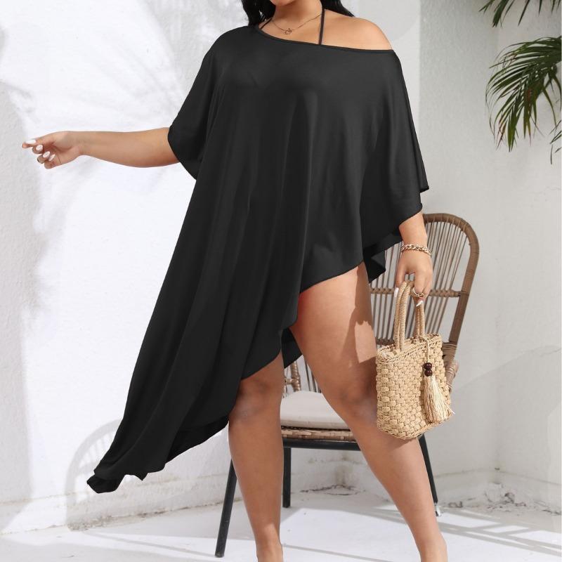 Women's Summer One Neck Off The Shoulder Irregular Holiday Beach Dress
