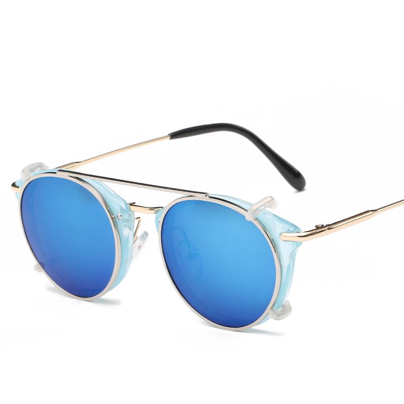 Occhiali da sole metallici a clip a doppio uso e lenti trasparenti per miopia (Modello Unisex 8937)