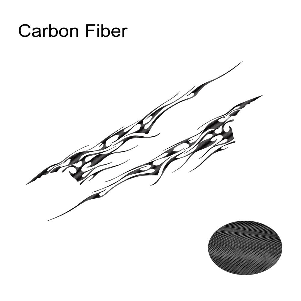 2PCS Flame Graphic Car Body Side Stickers Racing Sports Stripes Vinyl Decals Self-adhesive Auto Decorative Stickers Accessories